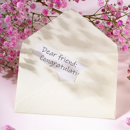 jiebor 100 Sets Small Envelopes with Small Blank Gift Business Card Wedding Invitation Pocket Envelopes for Graduations Wedding Shower Holiday 4.37 x 2.91 Inch Ivory