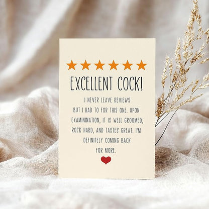 Funny Birthday Card for Husband from Wife, Humor 5-Star Greeting Card for Men, Birthday Gift for Him, Unique Birthday Decorations & Gifts for Men, Valentines Day Cards