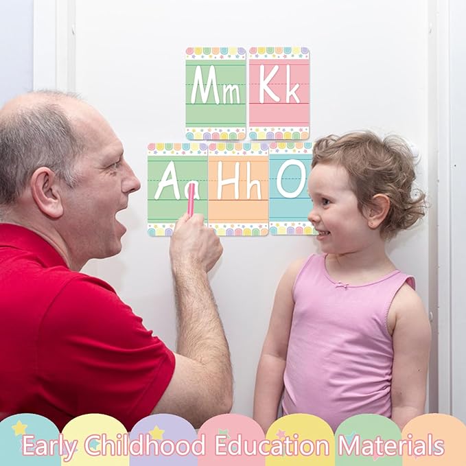 Bulletin Board Letters - ABC Alphabet Poster Classroom Decorating Set Toddler English Poster Kindergarten Elementary Classroom Nursery Home Wall Decoration（Soft Tones）