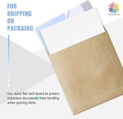 Mat Board Center, 25 Pack 8x8 Corrugated Cardboard sheet, 1/8 inch thick, Flat Cardboard Inserts for Mailing, Packaging & Shipping, Cardboard Backing, Craft Card Board (White on one side)