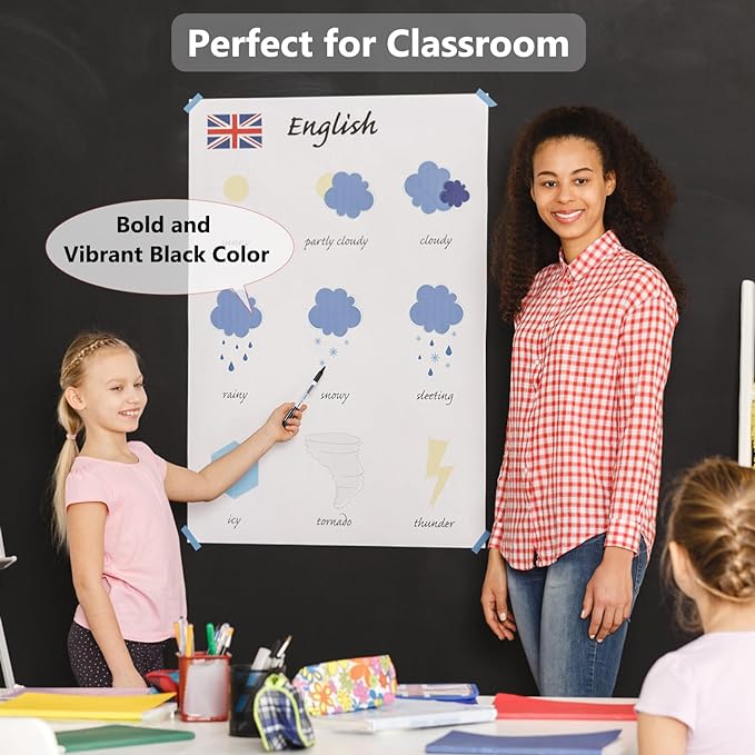 SFAIH Dry Erase Markers Fine Tip - 6 Pack Whiteboard Markers Dry Erase For Kids Adult Low Odor, Black Dry Erase Markers Fine Point For Home Classroom