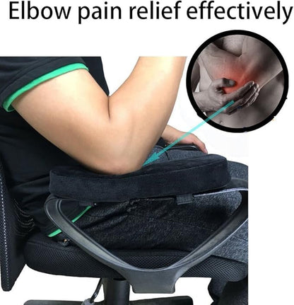 Memory Foam Chair Armrest Pad, Comfy Office Chair Arm Rest Cover for Elbows and Forearms Pressure Relief(Set of 2)