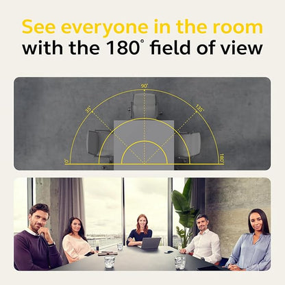 Jabra PanaCast 50 – Intelligent 180° Panoramic-4K Meeting Room Video Camera – Inclusive Video Conferencing Camera with Full Room Coverage, Easy to Set-Up Wide Angle Webcam with Microphones - Black
