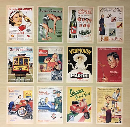 DreamHigh 64 pcs Collectible Vintage Ads & Movie Poster Postcards Bulk Pack