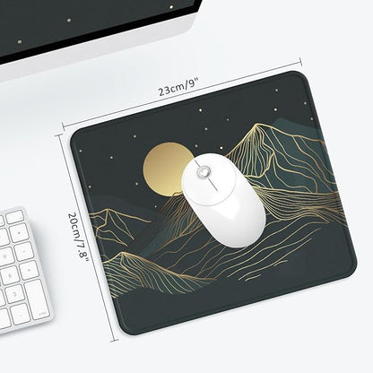 eulps Mouse Pad with Stitched Edge, Multiple Patterns Computer Mouse Pads with Non-Slip Rubber Base, Washable Cloth Mousepad, for Gaming, Laptop, PC (Lunar Peaks)