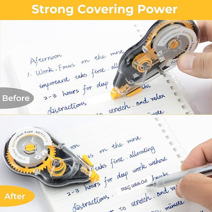 M&G 12 pack 68.9 Feet correction tape,826.8FT/ 252M in total, Correction tape bulk for School, Office, Note Taking, Journal,Easy to Use Applicator for Instant Corrections