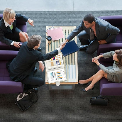 Toplive Padfolio Folder 3 Ring Binder PU Leather Portfolio, Business Interview Resume Portfolio A4/ Letter Size Document Organizer with Clipboard for Women Men, Blue