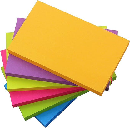 Sticky Notes 3x5, 6 Color Bright Colorful Sticky Pad, 6 Pads/Pack, 70 Sheets/Pad, Self-Sticky Note Pads