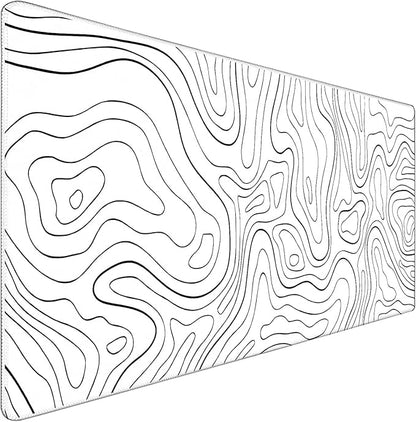 Large Mouse Pad, Big Desk Mat Large Office Desk Pad, Durable Extended Mouse Mat 35.4"x15.7" Computer Mousepad with Non-Slip Rubber Base & Stitched Edge for Home Office Work, Black Line