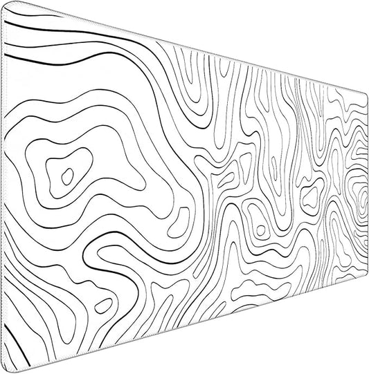 Large Mouse Pad, Big Desk Mat Large Office Desk Pad, Durable Extended Mouse Mat 35.4"x15.7" Computer Mousepad with Non-Slip Rubber Base & Stitched Edge for Home Office Work, Black Line