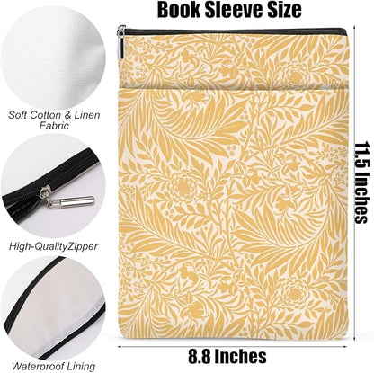 Botanical Book Sleeve, Classic Flower Book Covers for Paperbacks, Floral Book Pouch Book Protector, Book Lovers Gifts for Women Girls Freinds, Book Accessories Book Club Gifts Christmas Birthday Gifts