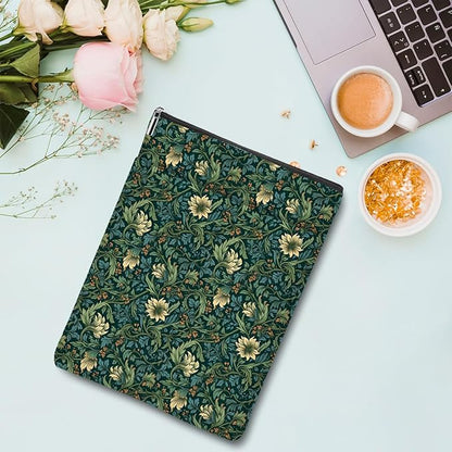 Botanical Book Sleeve, Classic Flower Book Covers for Paperbacks, Floral Book Pouch Book Protector, Book Lovers Gifts for Women Girls Mentor, Book Accessories Book Club Gifts Christmas Birthday Gifts