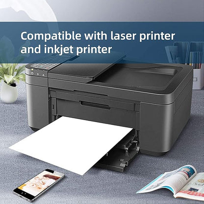 100 Sheets 200 Labels Half Sheet Self Adhesive Shipping Labels for Laser & Inkjet Printers, 8.5" x 5.5" Shipping Mailing Labels, 2 per Page Shipping Labels, 5 1/2 x 8 1/2 Half Sheet Labels