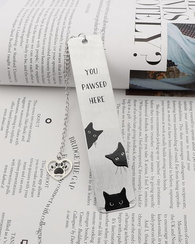 Black Cat Bookmark Gifts for Women, Book Markers for Reading Women Teens, Cat Bookmark Box Gifts for Cat Lovers, Cat Lover Female Friends Birthday Gifts Book Club Reading Gifts 01