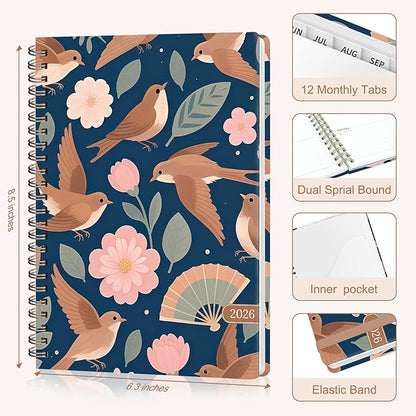 2026 Planner, Weekly and Monthly Academic Planner Calendar (JAN.2026 - DEC.2026), Planning Agenda Book, for Office Desk Accessories and School Supplies, A5(6.3" x 8.5")