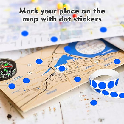 PARLAIM 3/4 Inch Roll Color Coding Labels,4000 per/4 Rolls Round Adhesive Color Coding Circle Dot Stickers for Office Home (Blue)