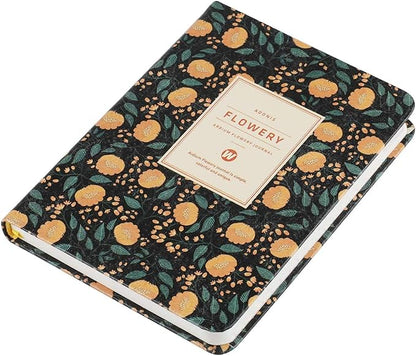 Flowery Journal, Planner Notebook and Calendar Schedule Organizer (Black Adonis, A6(7 inch))