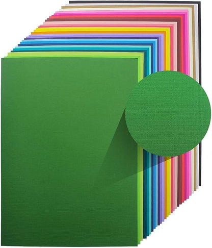 60 Sheets Textured Colorful Card Stock 28 Multicolor Cardstock 250 gsm Faint Texture, Single-Sided Printed Colored Paper for Card Making, Scrapbooking, Paper Craft