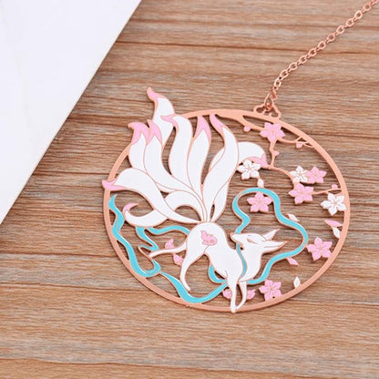 1pcs Metal Bookmark, Beautiful Vintage Bookmarks with Tassels for Women Reader (Nine-Tailed Fox)