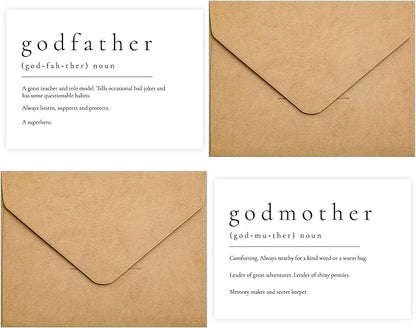 Will You Be My Godparents, God Parent's Proposal Cards Gifts with Envelope, Cute Gifts for Godparents On Wedding Day.（Godfather/Godmother A）