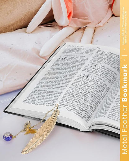 Bookmark Christmas Stocking Stuffers for Women: Teacher Gifts for Readers Book Lovers Metal Feather Bookmarks for Teens Coworker, Butterfly Book Mark Unique Birthday Reading Gift for Mom Friend Sister