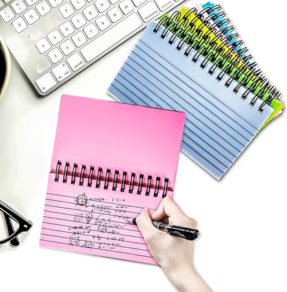 MotBach 250 Sheets Spiral Ruled Index Cards, 5 x 3 Inch, Multicolored Spiral Bound Lined Index Cards Learning Note Cards Flash Cards with PP Cover for Memory Learning Home School Office To Do List