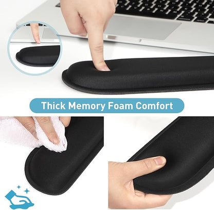 Yolanda Keyboard Wrist Rest Memory Foam, Easy Typing Pain Relief, Keyboard Mouse Pad Set for Computer, Laptop, Home & Office