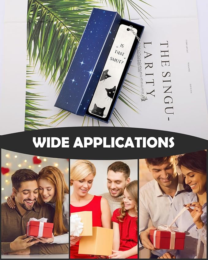 Black Cat Bookmark Gifts for Women, Book Markers for Reading Women Teens, Cat Bookmark Box Gifts for Cat Lovers, Cat Lover Female Friends Birthday Gifts Book Club Reading Gifts