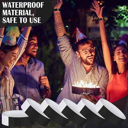 600 Packs Paper Wristbands for Events Neon Party Wristbands Colored Waterproof Paper Club Arm Bands Lightweight Identification for Concert Bar Entrance Admission(Black)