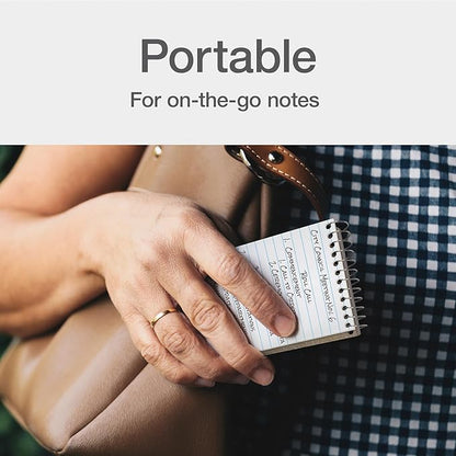 Oxford Spiral Memo Pads, Top Wire Bound, 3 x 5 Inch Pocket Notepad, College Ruled, Assorted Primary Colors, 75 Sheets, 5 Pack (25091)