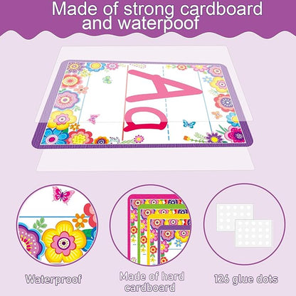 Bulletin Board Letters - ABC Alphabet Poster Classroom Decorating Set Toddler English Poster Kindergarten Elementary Classroom Nursery Home Wall Decoration（Colorful flowers）