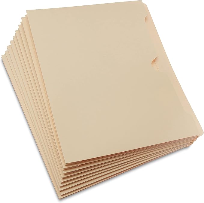 Amazon Basics File Folders Jacket, Reinforced Straight-Cut Tab, 2 Inch Expansion, 50-Pack, Letter Size, Manila