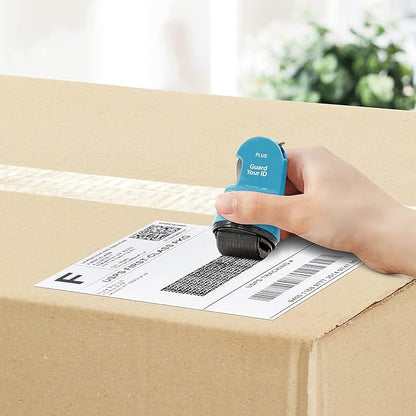 Guard Your ID 3 in 1 Wide Advanced Roller with Retractable Box & Envelope Opener and Identity Theft Prevention Security Stamp Turquoise