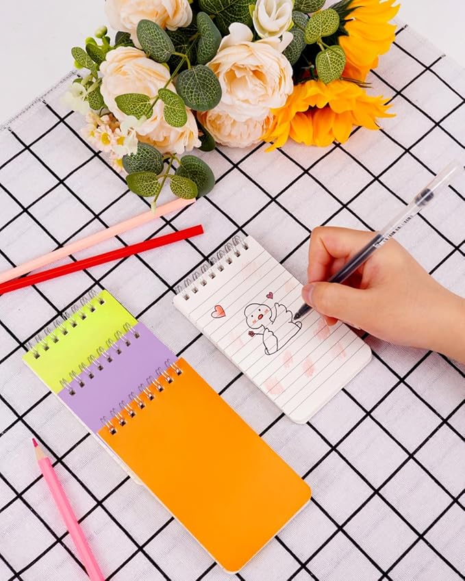 Mini Spiral Notebooks Bulk 3x5 Inch Memo Pads, 30 Packs Small Notepad Top Bound, 10 Vibrant Colored, 60 Sheets/120 Pages Pocket Notepads for Home, School, College, Office, Work, Travel