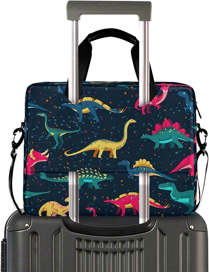 ALAZA Cute Dinosaurs Laptop Messenger Bag Case Sleeve Briefcase for Men Women, Multicolor