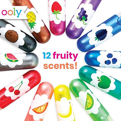 Ooly Scented Yummy Yummy Glitter Gel Pens Set of 12 - Easter Activities for Kids, 1.00mm NIB Scented Glitter Pens for Kids, Adults, Art Supplies and stationery Supplies