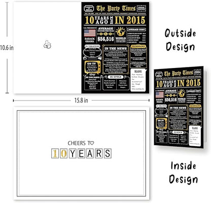 10th Birthday Card, Funny 10th Birthday Decorations for Boy Girl, Happy 10 Year Old Birthday Gift for Son Daughter, Great 10 Birthday Gifts Idea for Him Her