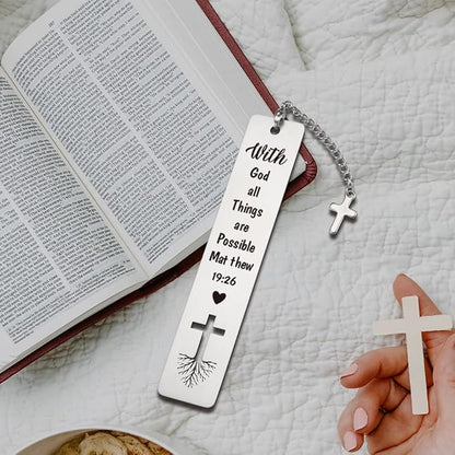 Christian Inspirational Gift for Women, Bible Verse Bookmark with Tassel Lover Gift for Women, Birthday Christmas Bookmarks Gifts for Female Sister Bookworms Friends Girl Book Club Religious Gift-ZB2