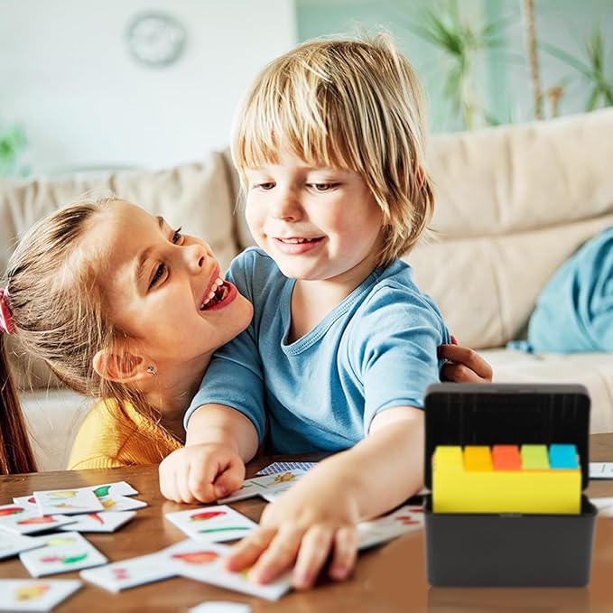 H4D Index Card Holder 4x6 Inches with 25 Plastic Dividers, Black