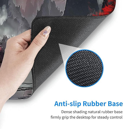 Extended Gaming Mouse Pad, Large Gaming Mouse Waterproof with Stitched Edges, Non-Slip Desktop Pad for Home and Office, Level Up Your 31.5x11.8 Inch… (Japanese Style)