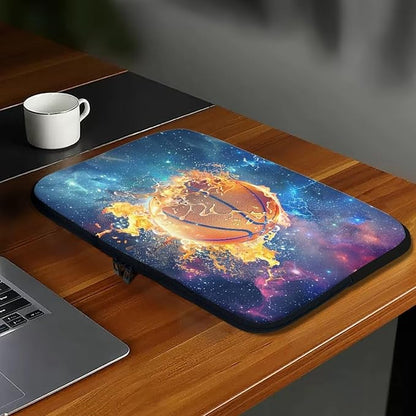 Fire Basketball Laptop Protective Sleeve for Girls Boys 15 inch Computer Sleeve Bag Zippered Pouches Lap Top Case Suitable for Daily Use Travel School Office Multiple & Neatly Organizers