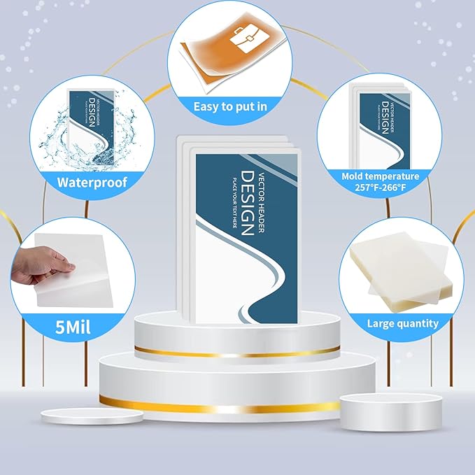 100 Pack Lamination Pouches 6" x 9" 5 mil Clear Index Card Laminating Pouches File Card Laminating Pouches Thermal Laminate Pouch Tags for Work Permits Pass Cards Student ID Cards