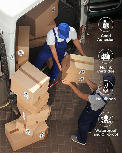 MUNBYN 3 Inch White Circle Thermal Sticker Labels, Multi-Purpose Self-Adhesive Round Thermal Stickers for Business, Inventory Labels, 500 Sheets/1 Roll