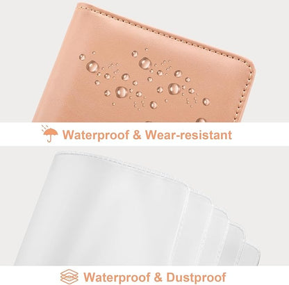 MaxGear Business Card Organizer, 240 Cards Book Portable Business Card Holder for Men & Women, Professional PU Credit Cards Binder File Storage, Pink