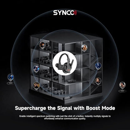 SYNCO XTalk XPro2 X2 2.4GHz Wireless Intercom Headset System Microphone Random Master Device 500m/1640FT Operating Range Real-time Monitoring for Movie Shooting, Live Show, Stage Performance (2Pcs)