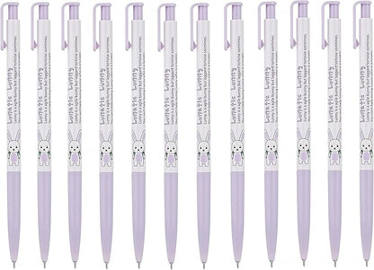 ZEESOON Xeno Lunatic Lunny 0.38mm Slim Ball Point Pen Dozen Box 12 Pcs, Made in Korea (Purple 12pcs)