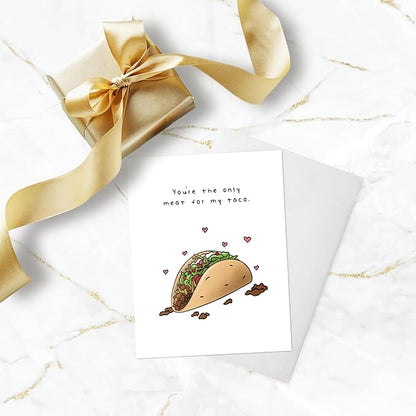 ALY LOU Naughty Anniversary Card, Mexican Anniversary for Boyfriend Husband, Funny Birthday for Him Her, Sarcastic Adult for Wife Girlfriend, Dirty Greeting Card (Meat For My Taco)
