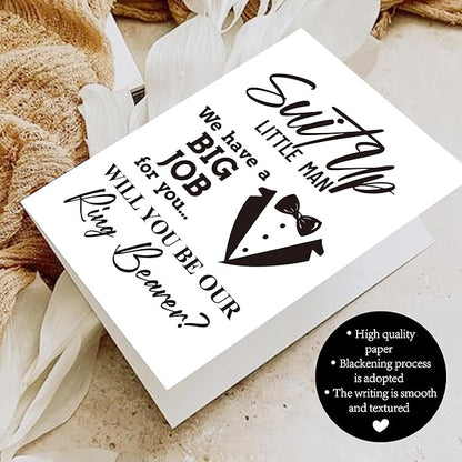 Set of 2 Ring Bearer Proposal Card, Will You Be Our Ring Bearer Card, Ring Bearer Request Card with Matching Envelopes.