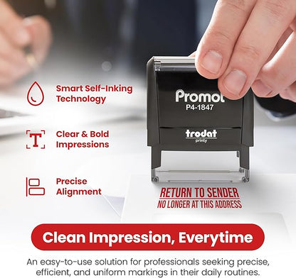 Promot Return to Sender No Longer at This Address - Self Inking Rubber Stamp