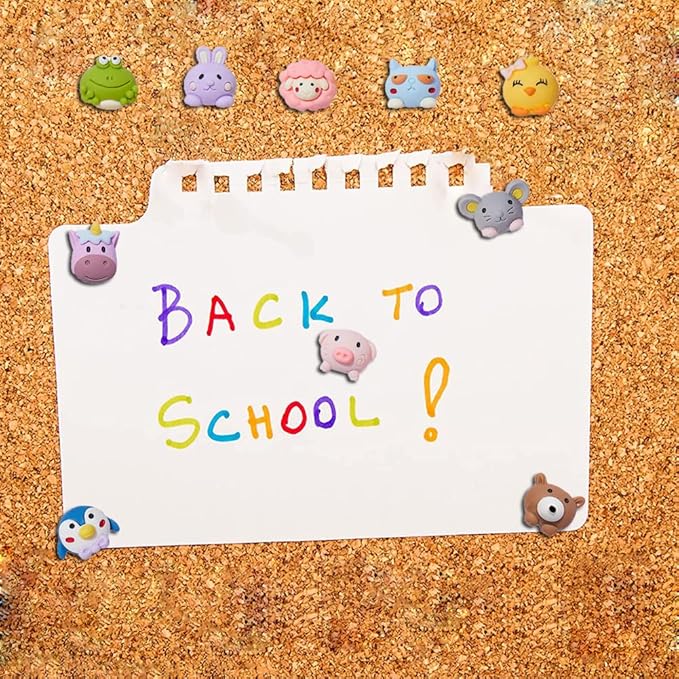 30 Pcs Cute Animal Push Pins - Decorative Frog Thumbtacks for Cork Board, Photo Wall, Map, Bulletin Board